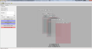 System composition: two windows, courtains and blinds