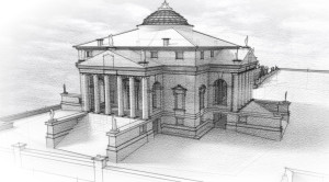 Palladio's Rotonda rendered with SketchFX and AmbientOcclusion