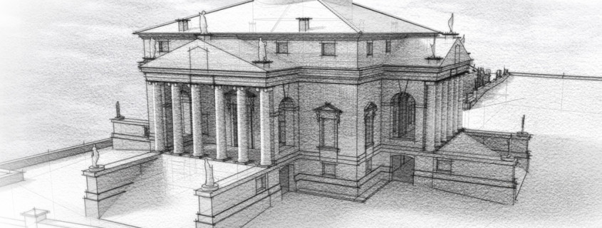 Palladio's Rotonda rendered with SketchFX and AmbientOcclusion